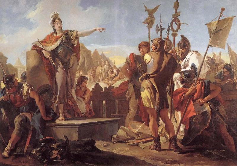 Giovanni Battista Tiepolo Queen Zenobia talk to their soldiers china oil painting image